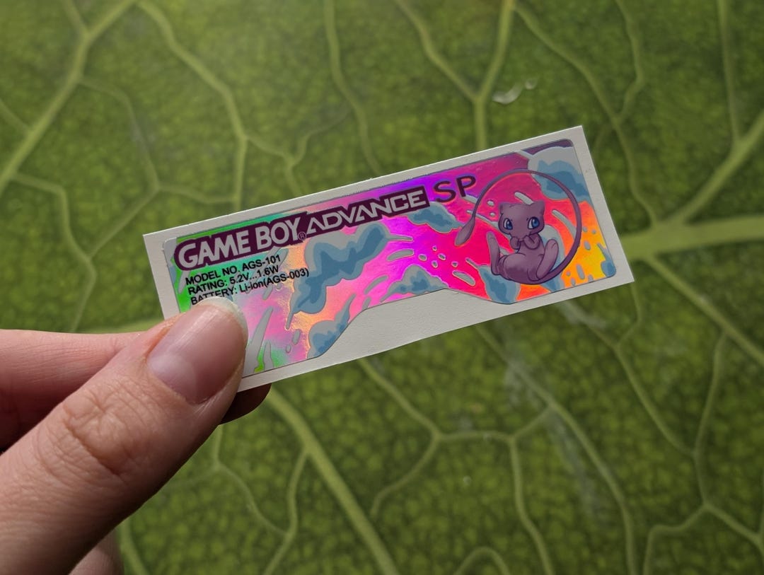 Mew GBA SP Back Sticker - Etsy