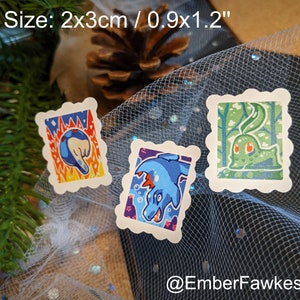 Johto Starters Stamp Sticker Set (Vinyl)