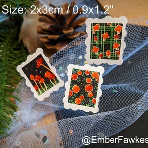 Mushrooms Stamp Sticker Set (Vinyl)