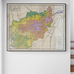 1953 Pashto Language Map of Afghanistan Historical Middle Eastern ...