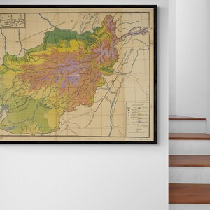 1953 Pashto Language Map of Afghanistan Antique Geography - Etsy