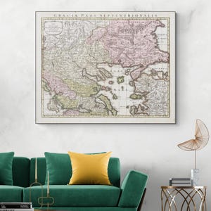 1780 Karte von Thrakien und Nordgriechenland Mittelmeer griechische Kartographie Geschichte Dekor Fine Art Print