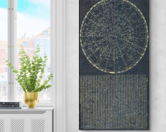13th Century Ancient Chinese Tianwen Tu Star Map – Constellation Astronomy Chart Cosmology History Decor | Fine Art Celestial Wall Print