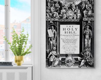 1611年欽定訳聖書の口絵ポスター：強化カラー、美術館品質 - Etsy 日本