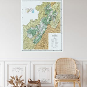 1970 Topographische Karte des Monongahela National Forest West Virginia Amerikanische Natur Geographie Kartographie Geschichte Dekor Fine Art Print