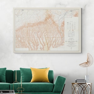 Mapa de 1915 del Parque Nacional Mesa Verde – Mapa de un estudio arqueológico temprano – Ruinas ancestrales de los pueblos indígenas y viviendas en acantilados del suroeste de Estados Unidos