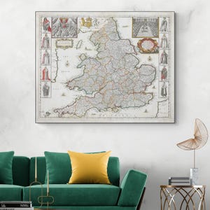 1688年 イギリス王室地図 スチュアート朝時代 イギリス地図 歴史 装飾 美術印刷