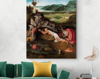 Der Hl. Hieronymus beim Gebet von Hieronymus Bosch, um 1482 - Frühes Devotionalienbild von Sake, Wildnis und christlicher Einsamkeit aus der Niederland