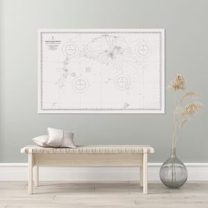 1936 Map of Seychelles East African Geography Seychellois Sea Chart Cartography History Decor Fine Art Print