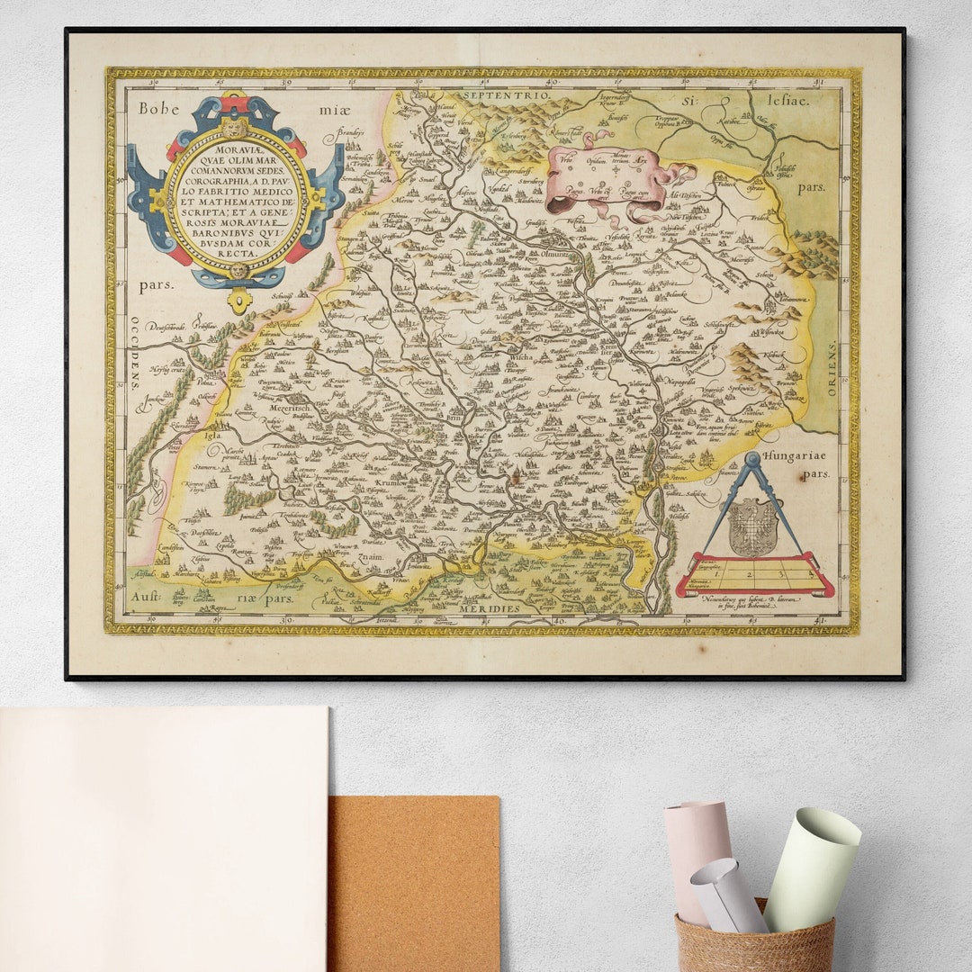 1608 Map of Moravia by Abraham Ortelius Antique Theatrum Orbis Terrarum ...