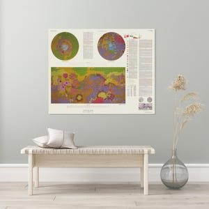NASA Geologische Karte des Planeten Mars himmlische Geographie Astronomie Weltraum Marsianer Dekor Fine Art Print