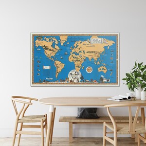 Mappa del mondo che mostra la storia della Sacra Bibbia, la storia del cristianesimo, la fede, l'influenza, la cartografia, la decorazione, la stampa artistica