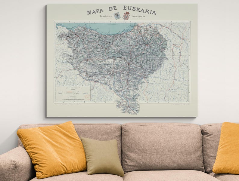 1905 Map of the Basque Country – Historic Cartography Showing Euskadi ...