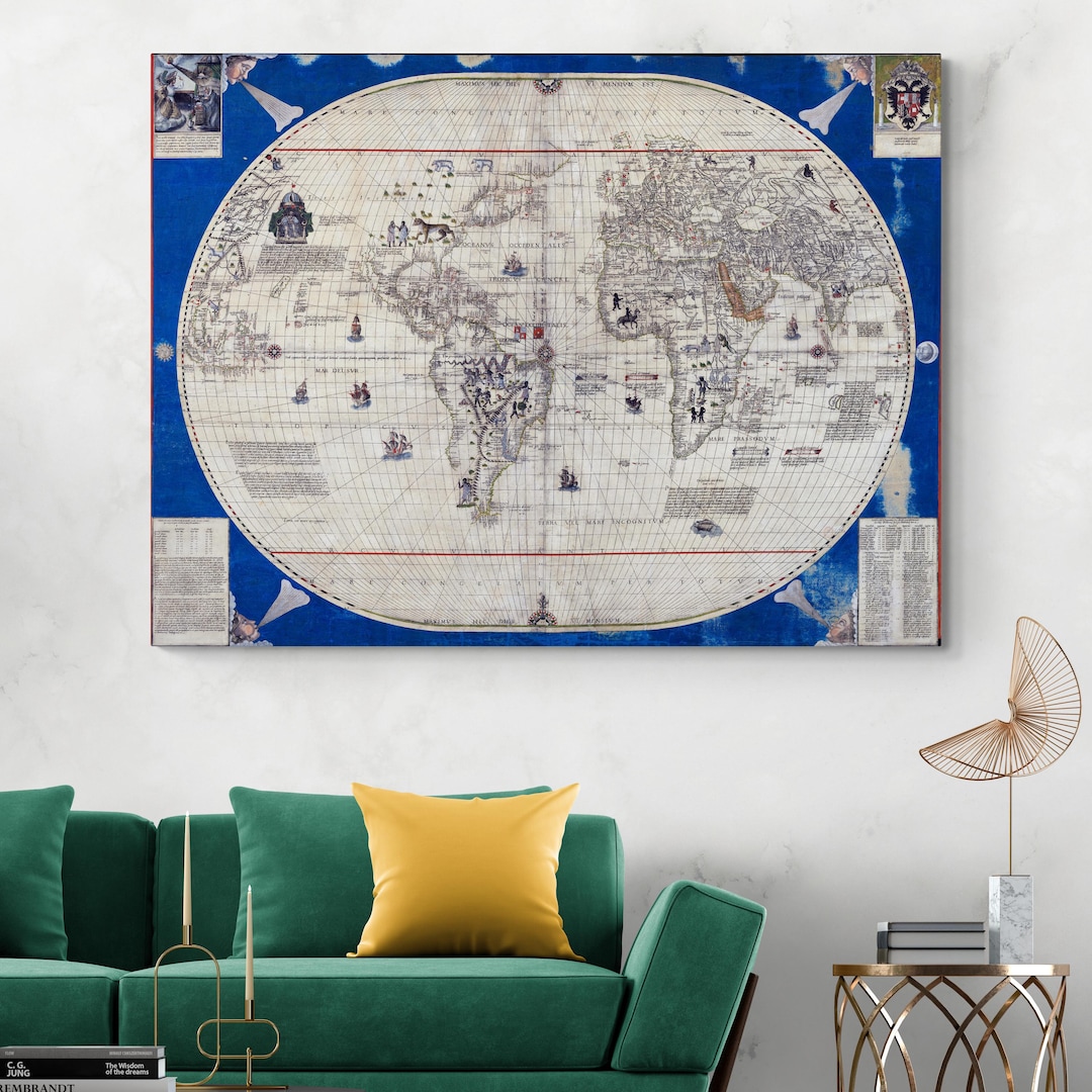 1544 World Map by Sebastian Cabot – Spanish Age of Exploration ...