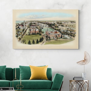 Cornell Universität – 1906 Richard Rummel Camden Ansicht Kunstdruck | Ithaca NY Ivy League Academia Geschichte Dekor | Vintage College Malerei