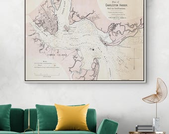 1861 Military Map of Charleston Harbor and Fort Sumter – Detailed Civil War Era Strategic Map Showing Fortifications and Naval Approaches
