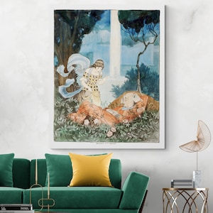 19th Century Beauty and the Beast Illustration – Fairy Tale Art Print | Vintage Storybook Decor | Fine Art Nursery Wall Poster