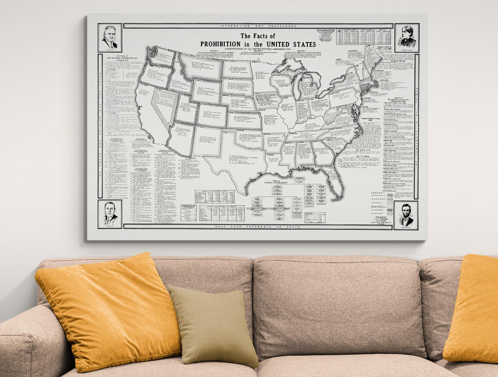 Prohibition Fact Map of the United States – Dry Vs Wet States – 1910s ...