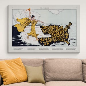 Bildliche Frauenwahlrechtsbewegung in den Vereinigten Staaten Amerikanischer Feminismus Geschichte Frauenrechte Dekor Fine Art Print