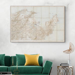 1887 Karte von Tunesien - Vintage Nordafrika Karte mit historischer tunesischer Geographie und Grenzen während der französischen Protektoratszeit