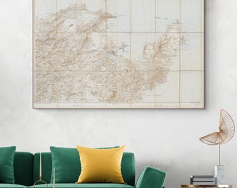 1887 Karte von Tunesien – Nordafrika Kartographie mit historischer tunesischer Geographie und Grenzen während der französischen Protektoratszeit