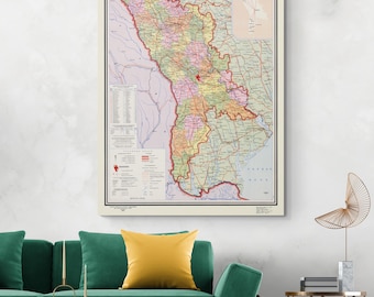 1969 Map of Moldova – Historic Soviet-Era Cartography – Moldovan Geography, Eastern Bloc Borders, and Political Landscape in the Cold War