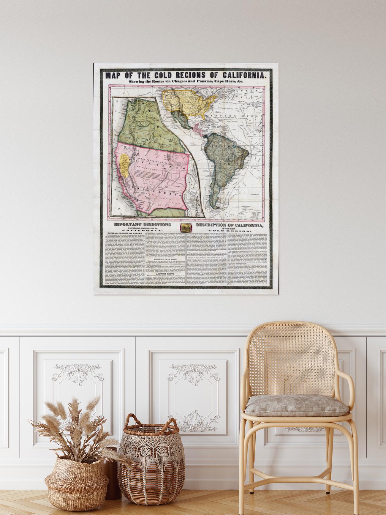1849 Map of the Gold Regions of California Gold Rush History Fine Art Print - Picture 4 of 7