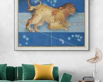 17th Century Leo Zodiac Illustration Star Sign Constellation Astrology Decor Fine Art Print