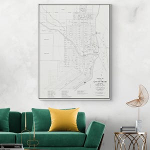1905 Eerste officiële kaart van Miami Dade County Florida Amerikaanse cartografie geschiedenis decor Fine Art Print
