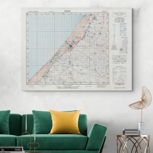 1947 Map of Gaza – British Mandate-Era Map Depicting Gaza City and Its Surroundings Prior to the Establishment of the State of Israel