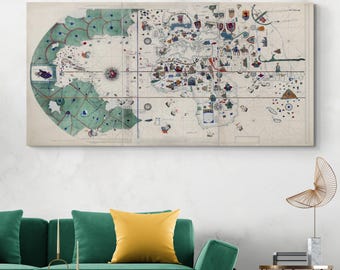 1500 Map by Juan de la Cosa – Earliest Known Map of the Americas Showing New World Exploration Routes, Coastlines & Colonial Presence