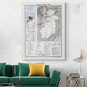 1946 Map of Nara Japan – Postwar Japanese City Cartography Showing Streets, Landmarks, Temples & Early Urban Reconstruction Efforts