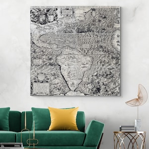 Mapa do Novo Mundo de 1562 por Diego Gutiérrez – Primeiro a nomear a Califórnia – Cartografia americana primitiva, impressão de arte de parede histórica