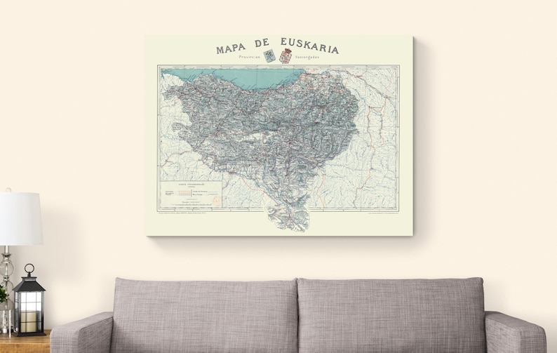 Basque Historical Map 1905 Map of the Basque Country – Historic Cartography Showing Euskadi ...