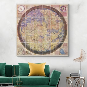 Fra Mauro wereldkaart Mappa Mundi oude wereldatlas middeleeuwse cartografie geschiedenis decor Fine Art Print