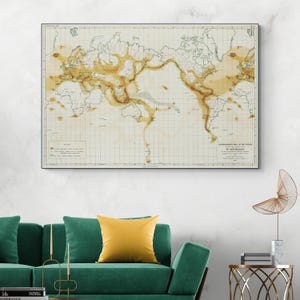 Mapa sismográfico más antiguo del mundo (1857): cartografía científica histórica del siglo XIX, zonas sísmicas globales y teoría geofísica