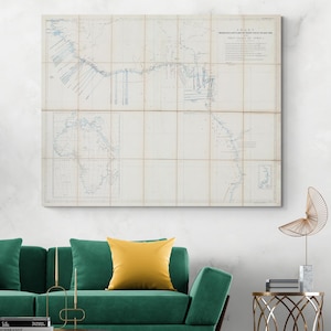 1849 Seekarte von Westafrika mit dem zeitgenössischen Stand des Atlantiks Sklavenhandel Weltgeschichte Dekor Kartographie Fine Art Print