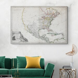 1779 Primeiro mapa impresso da América a dar nome aos Estados Unidos Cartografia americana História Decoração Impressão de belas artes