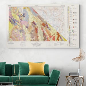 Geologische kaart van Death Valley Californië woestijn Amerikaanse aardwetenschappen geografie cartografie decor Fine Art Print