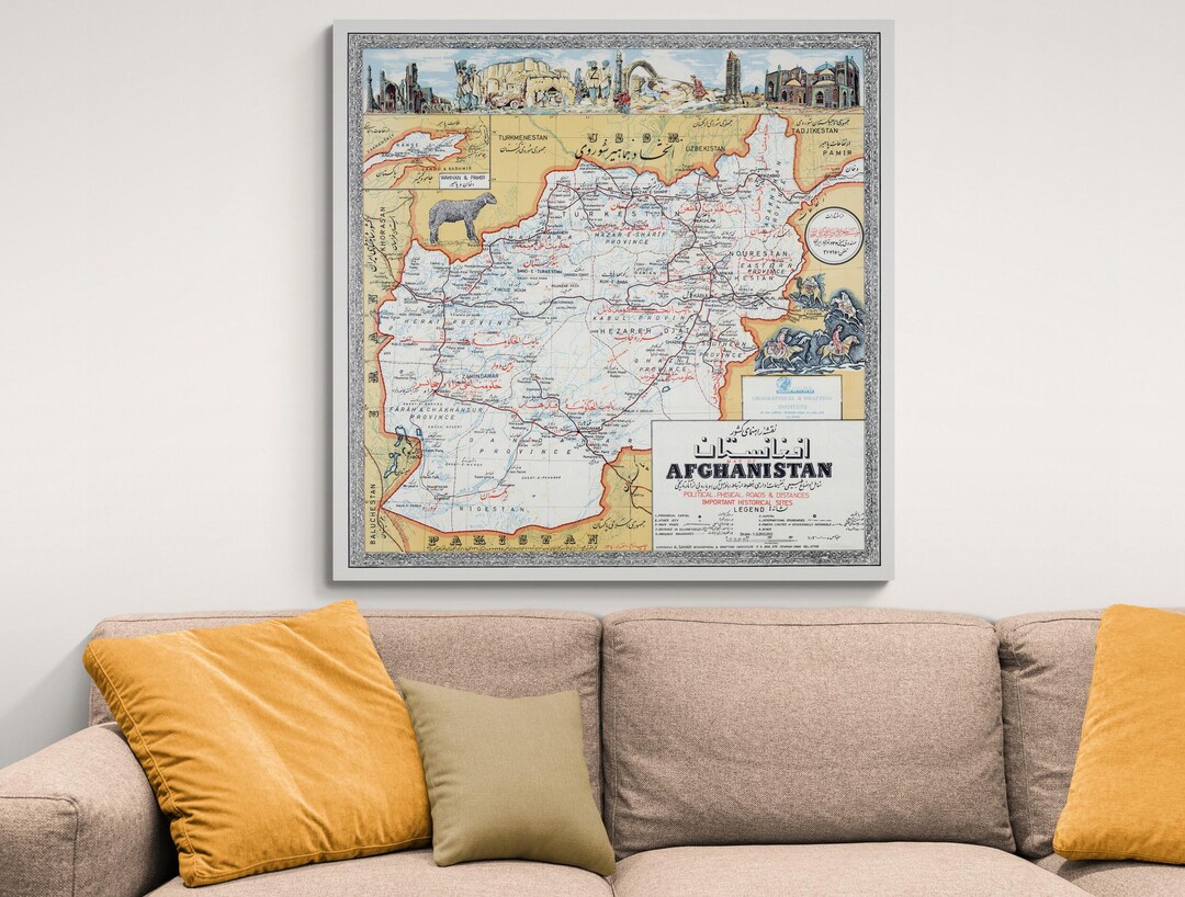 1963 Map of Afghanistan Middle Eastern Geography Afghan History ...