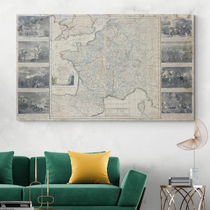 1796 Karte von Frankreich Feiern Französische Revolution Weltgeschichte Kartographie Dekor Fine Art Print