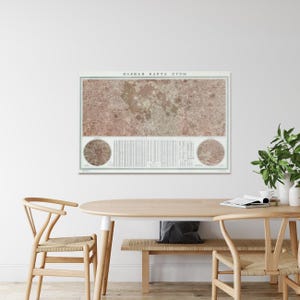 1980 Russische Karte des Mondes Russisches Russisches Raumprogramm Astronomie Poster Kalter Krieg Poster Kunstdruck Poster