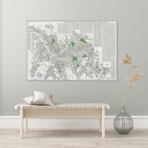 1920 kaart van Pittsburgh, Pennsylvania Amerikaanse geschiedenis cartografie decor Fine Art Print