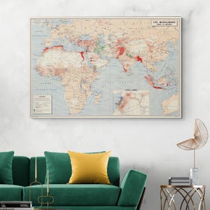 Map of the Muslim World – Historic Cartography – Islam Distribution Across Africa, Asia & the Middle East | Religious and Cultural Geography