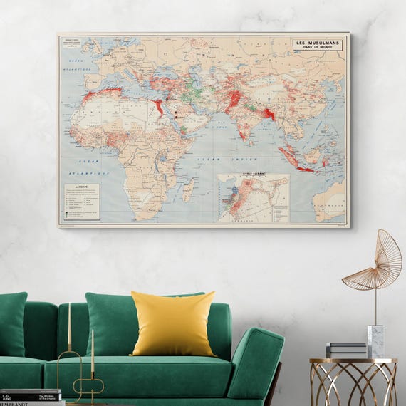 イスラム世界地図 – 歴史地図 – アフリカ、アジア、中東における