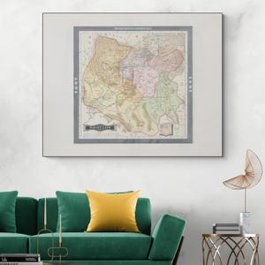 1897 kaart van Morelos Mexico Centraal-Amerikaanse geografie Mexicaanse geschiedenis cartografie decor Fine Art Print