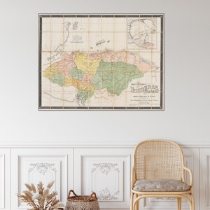 1885 Karte von Honduras Mittelamerika Geographie Geschichte Kartographie Honduras Fine Art Print