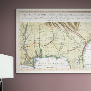 1748 Historical Map of Georgia – Earliest Colonial American Cartography ...