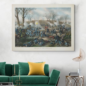 Battle of Fort Donelson 1862 – Western Theater Civil War Art Print | Historic Military Illustration | Fine Art American History Decor