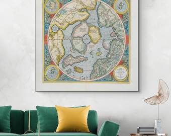 1892年の極地の古地図。北極の発見を示す。 - Etsy 日本